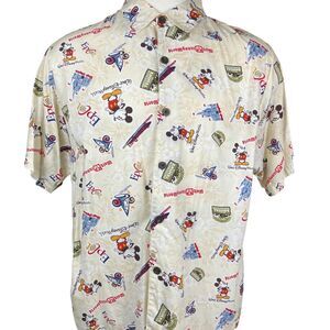 Vintage Disney World Mickey Shirt XL MGM Studios Animal Kingdom Epcot AOP